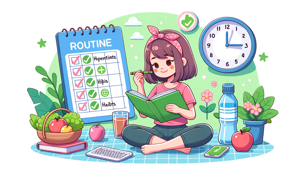 Dziewczyna planująca swoje dobre nawyki